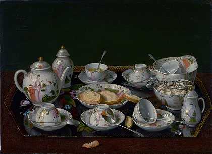 静物画，让·艾蒂安·利奥塔德的茶具`Still Life, Tea Set (1781–1783) by Jean-Etienne Liotard