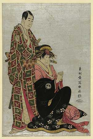 Sawamura sōjūrō[至]segawa kikunojō`Sawamura sōjūrō [to] segawa kikunojō (1794) by Tōshūsai Sharaku