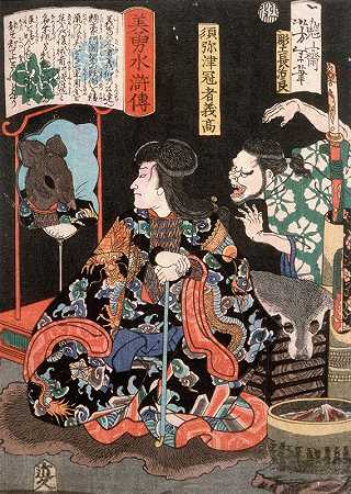 菅佳吉田俊美在镜子中像老鼠一样反射`Shumitsu Kanja Yoshitaka Reflecting as a Rat in a Mirror (1867) by Tsukioka Yoshitoshi