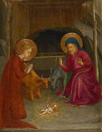 基督降生记`The Nativity (c. 1425) by Fra Angelico