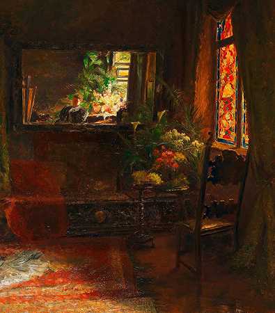 Olga Wisinger Florian的Mein工作室`Mein Atelier (1896) by Olga Wisinger-Florian