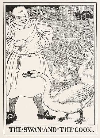 天鹅和厨师`The Swan and the Cook (1900) by Percy J. Billinghurst