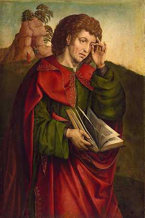福音传道者圣约翰哭泣`Saint John The Evangelist Weeping by Colijn de Coter