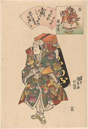 班德·米苏戈尔扮演糖果供应商神`Bandô Mitsugorô in the Role of Sweets Vendor Deity (19th century) by Utagawa Kunisada (Toyokuni III)