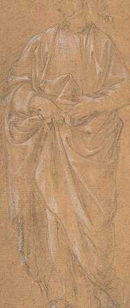 站立的男性形象`Standing Male Figure (ca. 1480) by Filippino Lippi