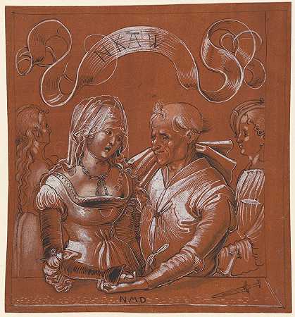 不平的一对`Ungleiches Paar (1510) by Niklaus Manuel