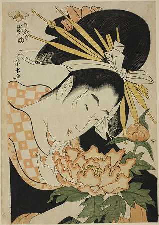 松下的妓女Somenosuke`The Courtesan Somenosuke of the Matsubaya (c. 1797) by Ichirakutei Eisui