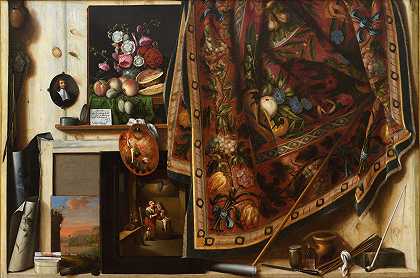 欺骗L眼睛。艺术家的内阁%s工作室`Trompe Loeil. A Cabinet In The Artists Studio (1670 – 1671) by Cornelius Norbertus Gijsbrechts