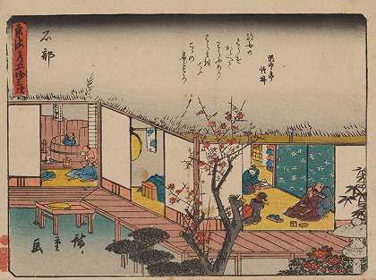 东海道五宿三杉，Pl.52`Tokaido gojusantsugi, Pl.52 (1868~1912) by Andō Hiroshige