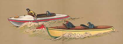 摩托艇`Motor Boats (1907) by George Markendorff