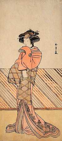 演员Segawa KikunojōIII饰演女性角色`The Actor Segawa Kikunojō III in a Female Role (circa 1778) by Katsukawa Shunshō