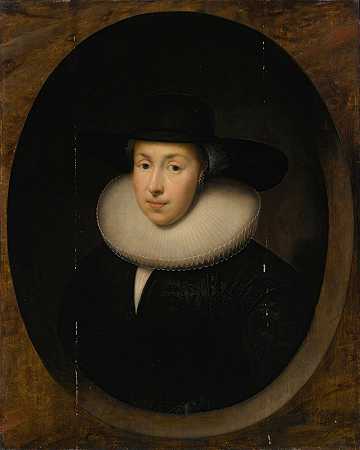 一位女士的肖像`Portrait Of A Lady by Cornelis Jonson van Ceulen