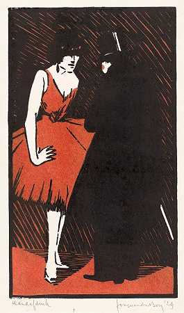 和绅士跳舞`Danseres met een heer (1929) by Fons van den Berg