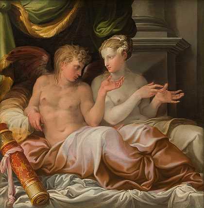 爱神和赛姬`Eros and Psyche (between 1512 and 1571) by Nicolò dell&;Abate
