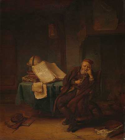 书房里的哲学家`Philosopher in his Study (1645) by Jacob van Spreeuwen
