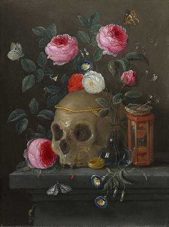 《瓦尼塔斯静物》（Vanitas Still Life）元老简·范·凯塞尔（Jan Van Kessel）`Vanitas Still Life (c. 1665~1670) by Jan Van Kessel The Elder