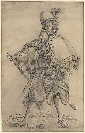 军衔为&的军官奥伯斯特·费尔德普洛福斯在皇军`An Officer of the Rank of ;Oberster Feldprofoss in the Imperial Army (1556) by Jost Amman