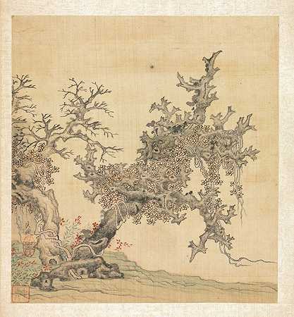 古树`An Ancient Tree (1598~1652) by Chen Hongshou