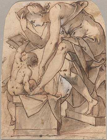 维纳斯的梳妆室`The Toilet of Venus (c. 1590) by Joseph Heintz The Elder