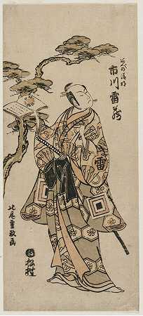 一川雷佐在《精美》中饰演安倍晋三`Ichikawa Raizo as Abe no Seimei (early 1760s) by Kitao Shigemasa