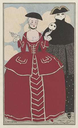 变装D龙海之后`Travestissement daprès Longhi (1913) by George Barbier