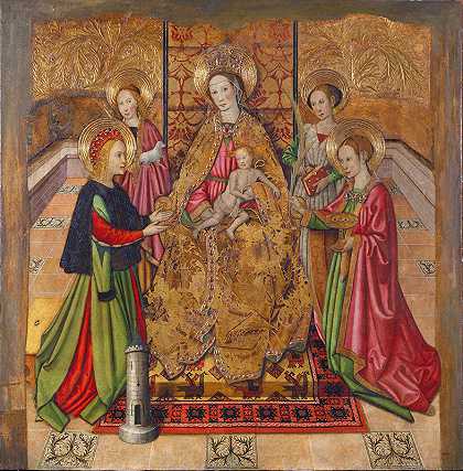 圣母与圣人`Virgin and Saints (1455~1460) by Jaume Huguet  