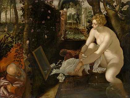 苏珊娜和长老们`Susanna And The Elders by Jacopo Tintoretto