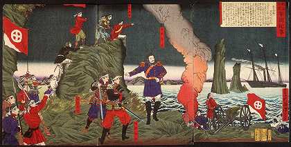明治纪年鹿儿岛骚乱中的叛乱`Annals of the Meiji Period; The Rebel Insurrection in the Kagoshima Disturbance (1877) by Tsukioka Yoshitoshi