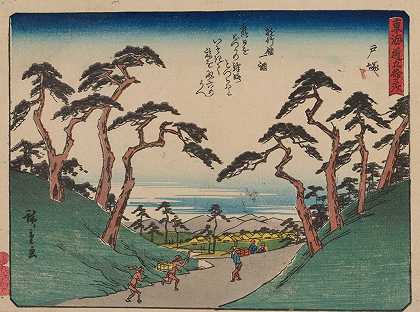 东海道五宿三杉，Pl.06`Tokaido gojusantsugi, Pl.06 (1868~1912) by Andō Hiroshige