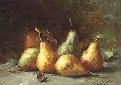 休伯特·贝利斯的《梨》`Pears by Hubert Bellis