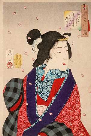 想要遇见某人魁北克时期的妓女（1848-1853）`Wanting to Meet Someone; A Courtesan of the Kaei Period (1848~1853) (1888) by Tsukioka Yoshitoshi