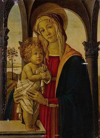 圣母子`Madonna and Child by Workshop of Sandro Botticelli