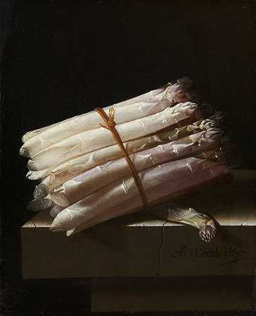 阿德里安·库特的《芦笋静物》`Still Life with Asparagus (1697) by Adriaen Coorte