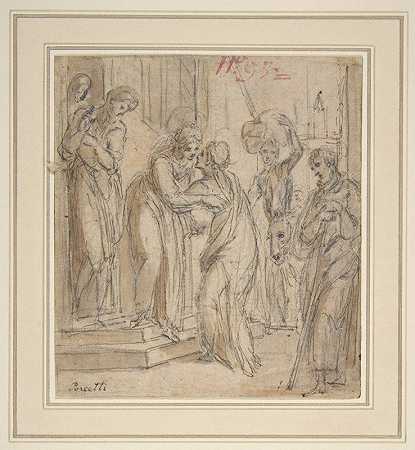 恶魔拜访`The Visitation (ca. 1599–1610) by Bernardino Poccetti