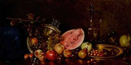 尼古拉斯·沃科斯的《水果静物》`Still Life with Fruit by Nikolaos Wokos