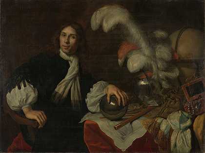 弗里斯兰海军上将奥克·斯特林格沃夫的遗像，1665年在洛沃斯托夫特遇害`Posthumous Portrait of Aucke Stellingwerff, Admiral of Friesland, Killed in 1665 at Lowestoft by a Cannonball (1670) by a Cannonball by Lodewijk van der Helst