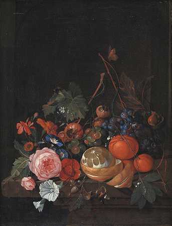 花果`Flowers And Fruit (1650 – 1660) by Jan Davidsz de Heem