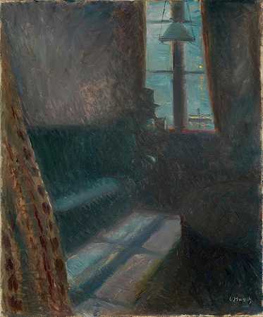 《圣克劳德之夜》埃德瓦德·芒克`Night in Saint~Cloud (1890) by Edvard Munch