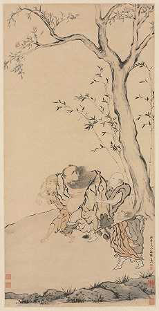 钟魁支持`Zhong Kui Supported by Ghosts (1700s) by Ghosts by Luo Ping