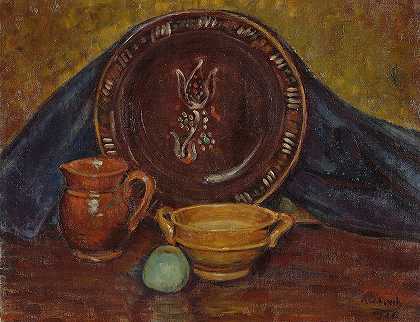 阿尔弗雷德·威廉·芬奇的静物画`Still Life (1926) by Alfred William Finch