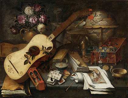 Tomás Hiepes的《静物与吉他》`Still Life With A Guitar by Tomás Hiepes