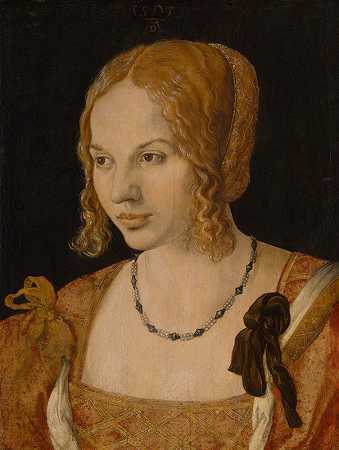 一位年轻的威尼斯女子的肖像`Portrait Of A Young Venetian Woman by Albrecht Dürer