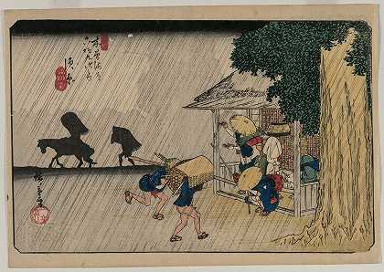 Suhara，来自Kisokaido的69个电台`Suhara, from the series Sixty~Nine Stations of the Kisokaido (1835 or 1836) by Andō Hiroshige