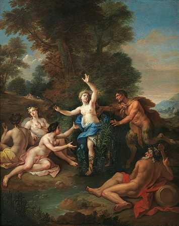 潘与绪任克斯`Pan and Syrinx by Louis de Boullogne the Younger