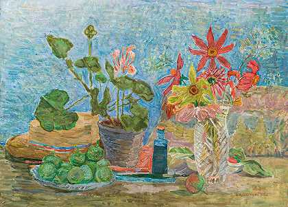 Zygmunt Waliszewski的《花与果》`Flowers and fruit (1932) by Zygmunt Waliszewski