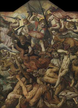 叛逆天使的堕落`The Fall of Rebelious Angels (1554) by Frans Floris