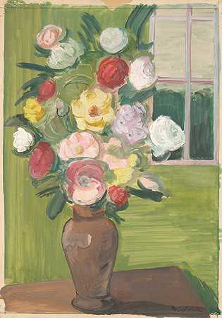 塞普里安·马耶尼克的花束`Bouquet (1935) by Cyprián Majerník