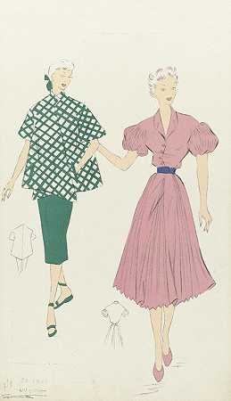 褶皱雪纺面料`Mousseline plissée (1946)