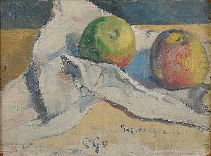 保罗·高更的《苹果静物》`Nature morte aux pommes (ca 1891~04) by Paul Gauguin