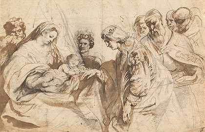 圣凯瑟琳的神秘婚姻`The Mystic Marriage of Saint Catherine (c. 1618) by Anthony van Dyck